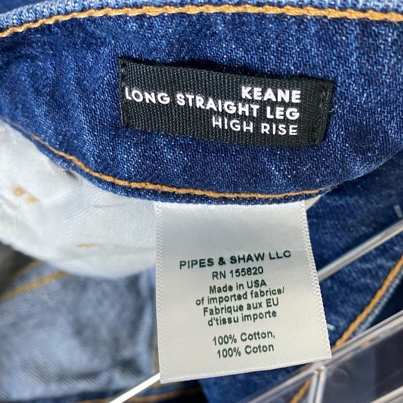 Veronica Beard Keane Long Straight Leg High Rise Front Slit Jeans Size 30 - Picture 13 of 14